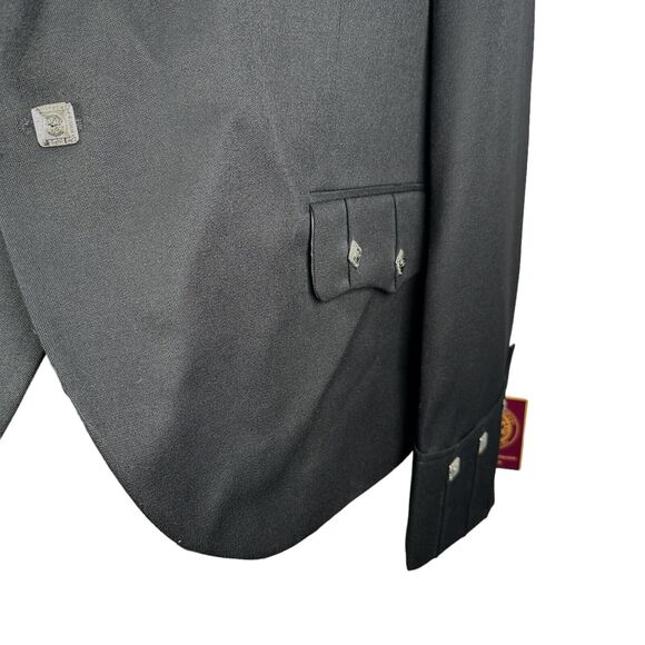 Gaelic Themes Argyle Jacket Mens 48R Black Single breasted 100% Wool New READ - Picture 3 of 12